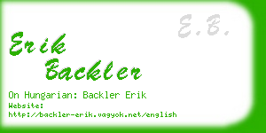 erik backler business card